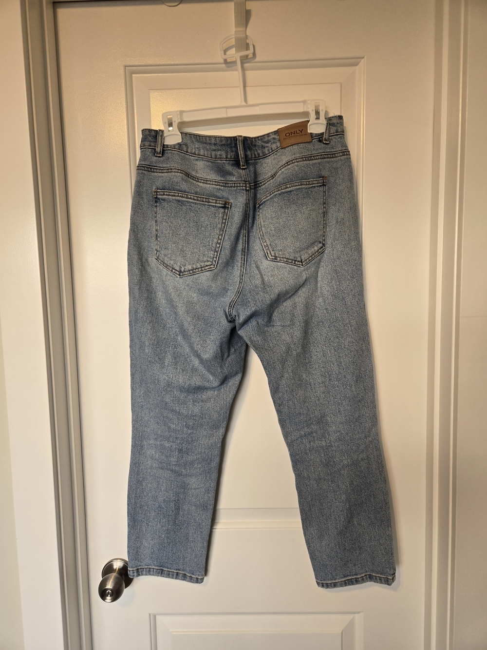 Only Two-Tone Light and Dark Blue Straight-Leg Jeans - Picture 2 of 3